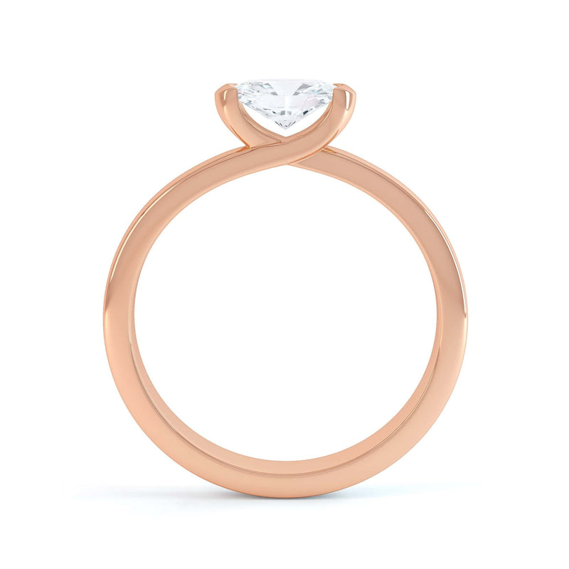 Oval Cut Centre Stone, Twist Shank, Diamond Engagement Ring