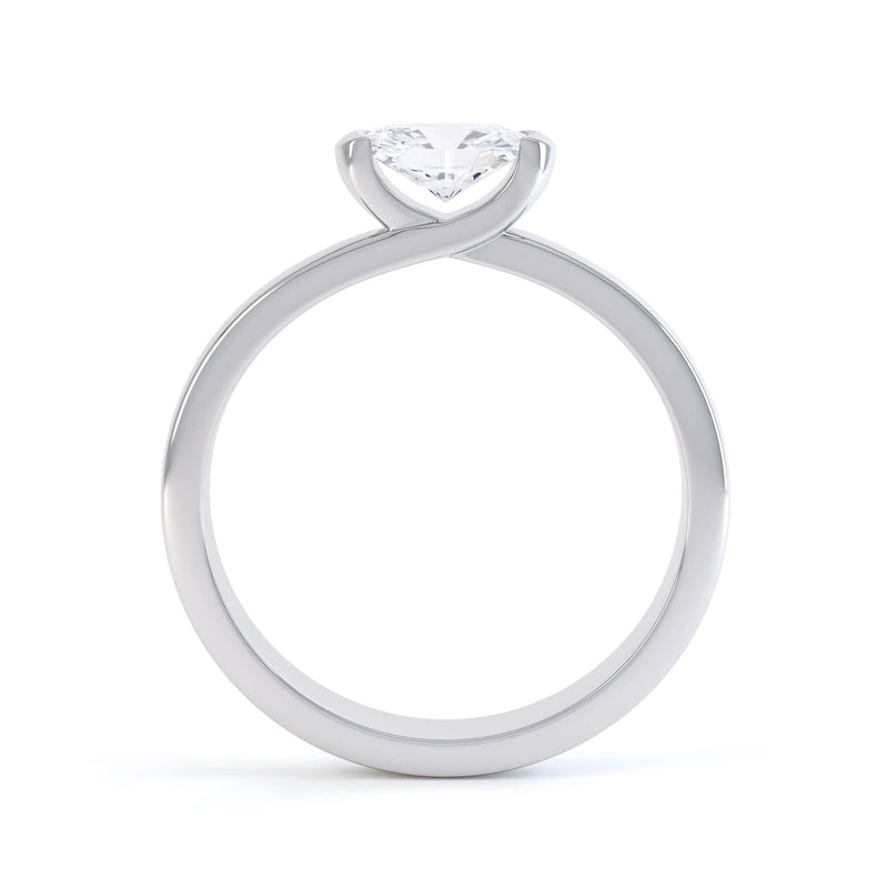 Oval Cut Centre Stone, Twist Shank, Diamond Engagement Ring