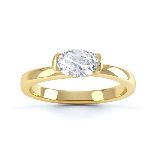 Oval Cut Centre Stone, Twist Shank, Diamond Engagement Ring