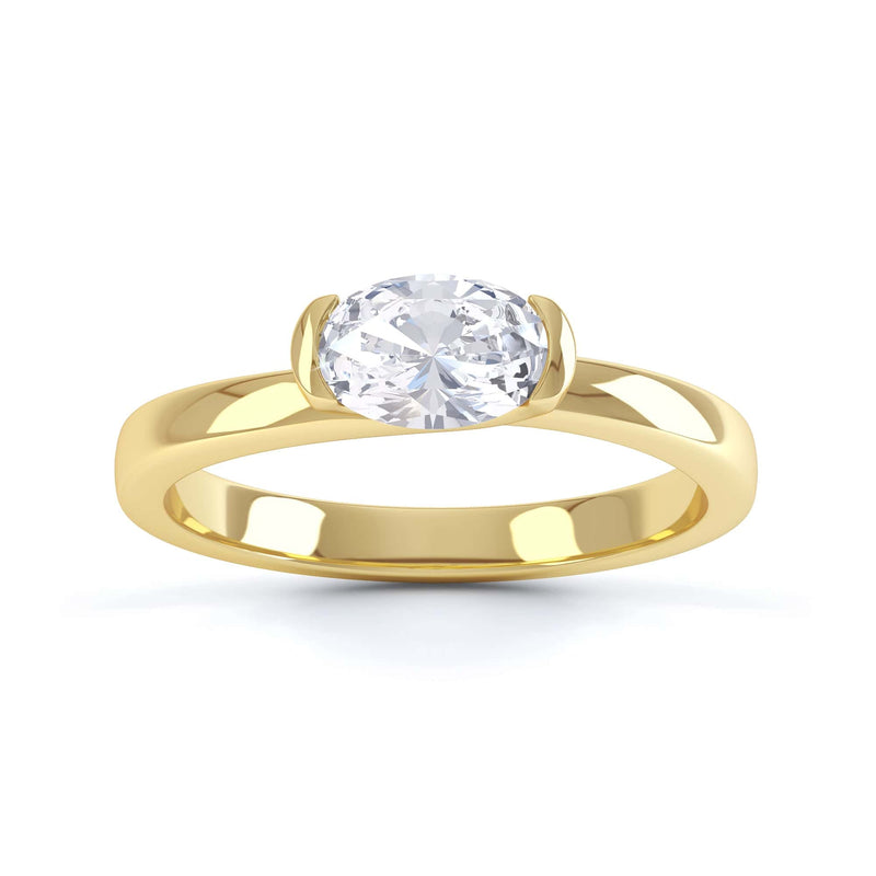Oval Cut Centre Stone, Twist Shank, Diamond Engagement Ring