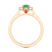 rose Gold Diamond Halo Emerald Engagement Ring 