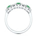  white Gold Diamond Halo 3 Emeralds Ring 