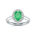18ct white Gold Halo Emerald Engagement Ring - Oval Shape