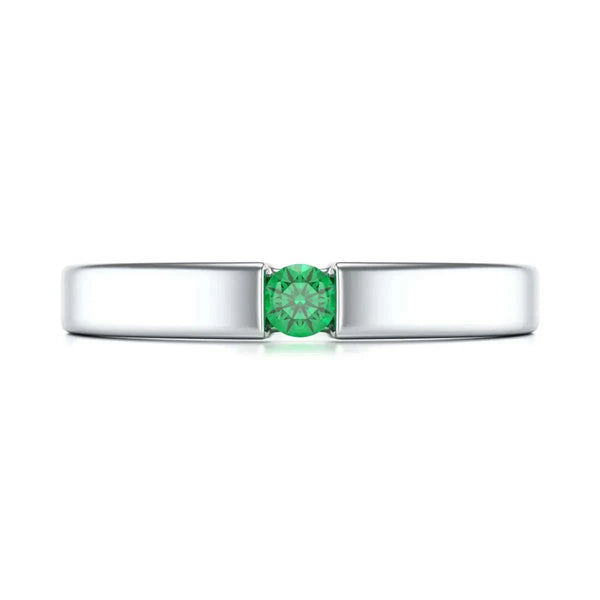 18ct Red Gold Tension set Emerald Ring - Round