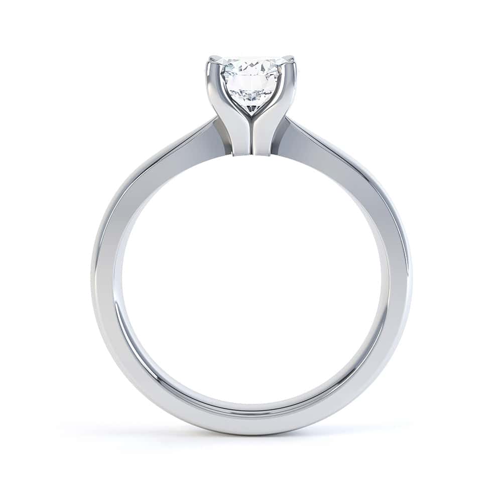 Round Brilliant Cut Centre Stone, 4 claw, Knife Edge Shoulders, Diamond Engagement Ring