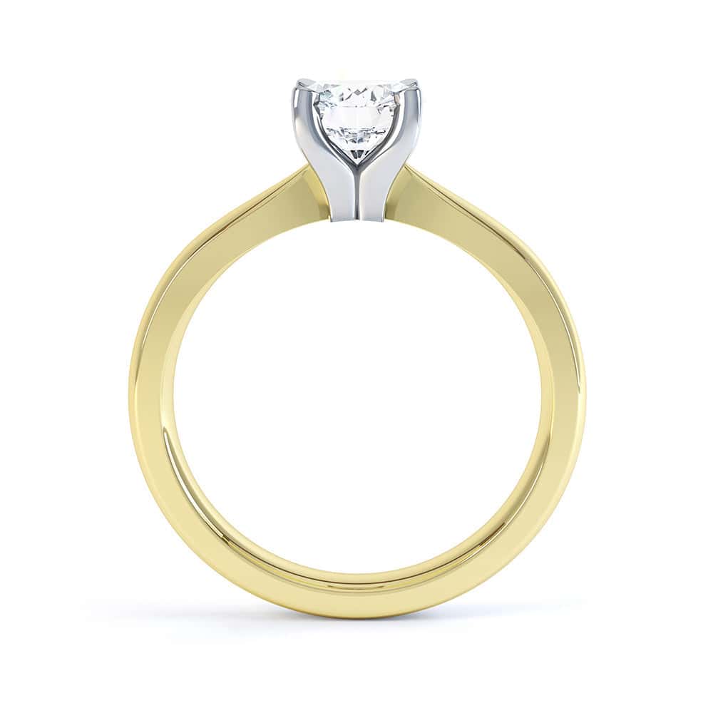 Round Brilliant Cut Centre Stone, 4 claw, Knife Edge Shoulders, Diamond Engagement Ring