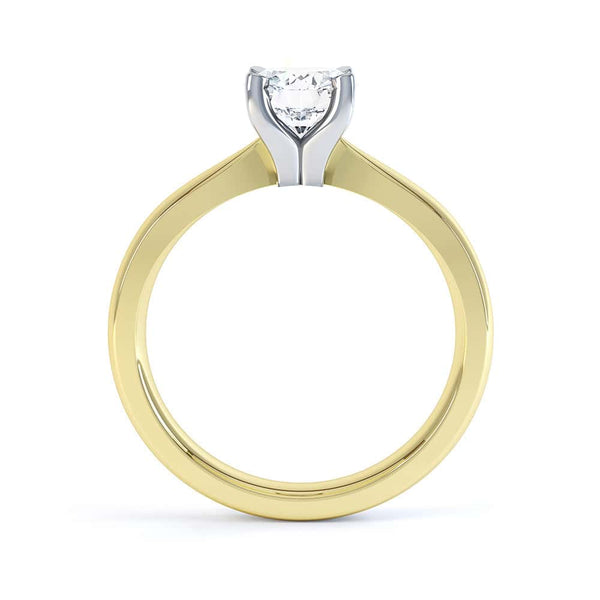 Round Brilliant Cut Centre Stone, 4 claw, Knife Edge Shoulders, Diamond Engagement Ring