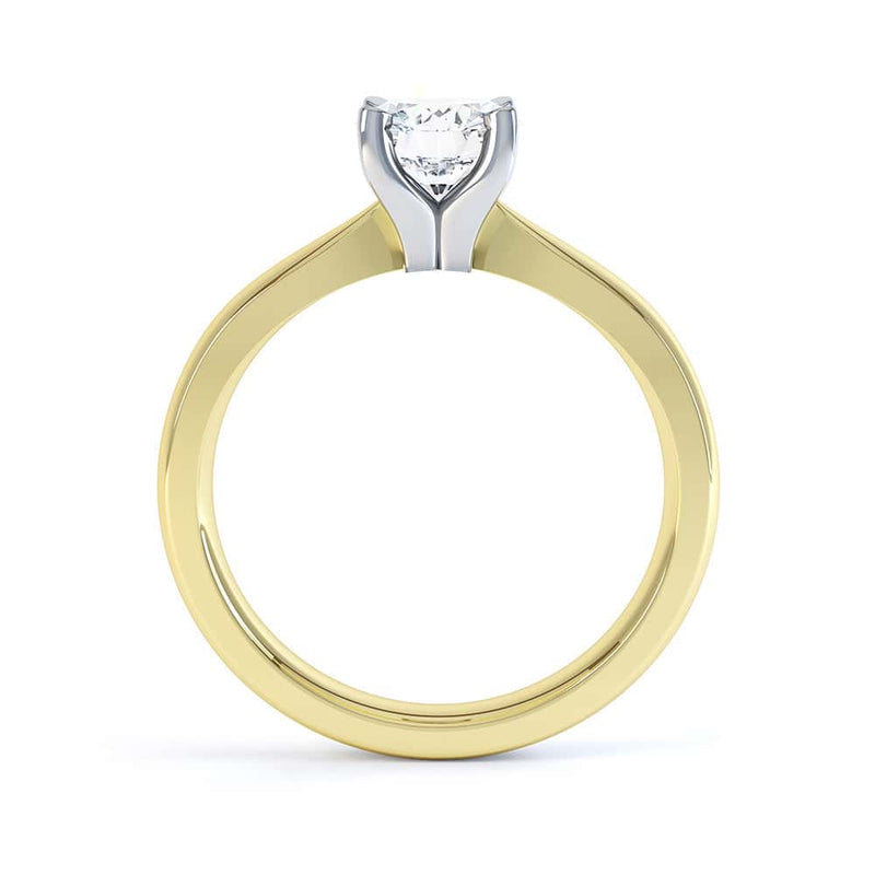 Round Brilliant Cut Centre Stone, 4 claw, Knife Edge Shoulders, Diamond Engagement Ring