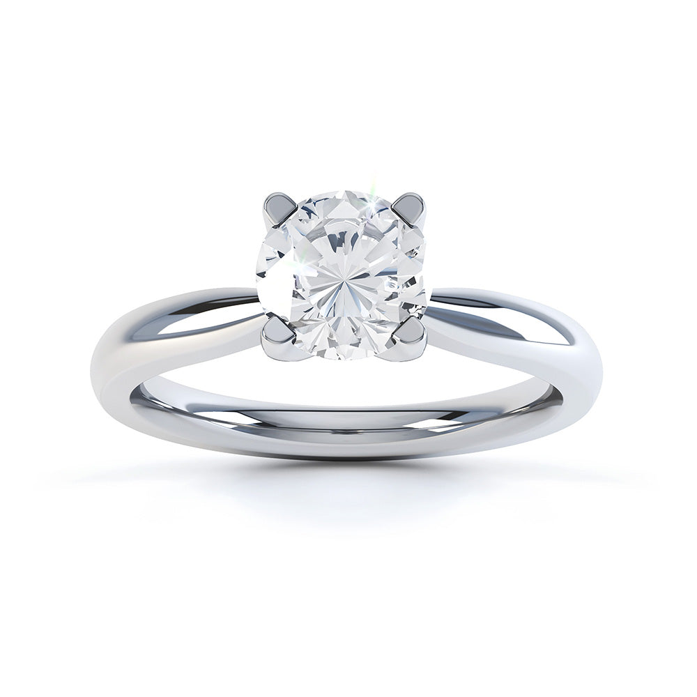 Round Brilliant Cut Centre Stone, 4 claw, Knife Edge Shoulders, Diamond Engagement Ring