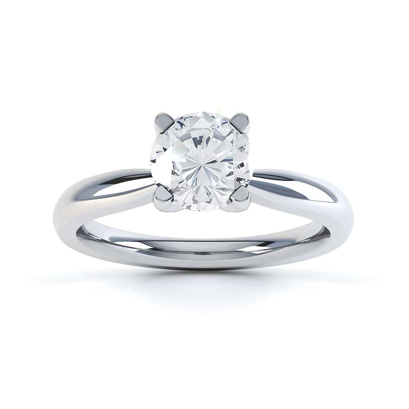 Round Brilliant Cut Centre Stone, 4 claw, Knife Edge Shoulders, Diamond Engagement Ring