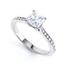 Princess Cut Centre Stone, Four Claw, Parallel Shoulders, Diamond Engagement Ring