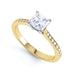 Princess Cut Centre Stone, Four Claw, Parallel Shoulders, Diamond Engagement Ring