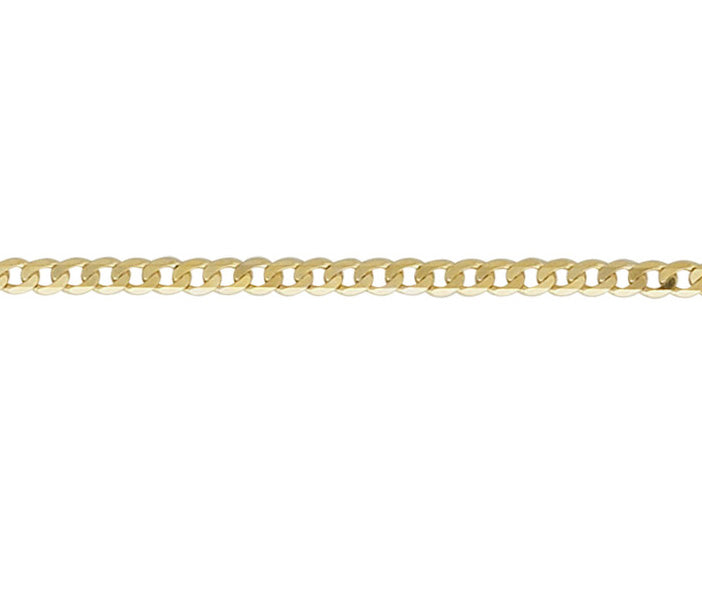 9ct Yellow Gold Diamond Cut Curb Chain (3.1mm)