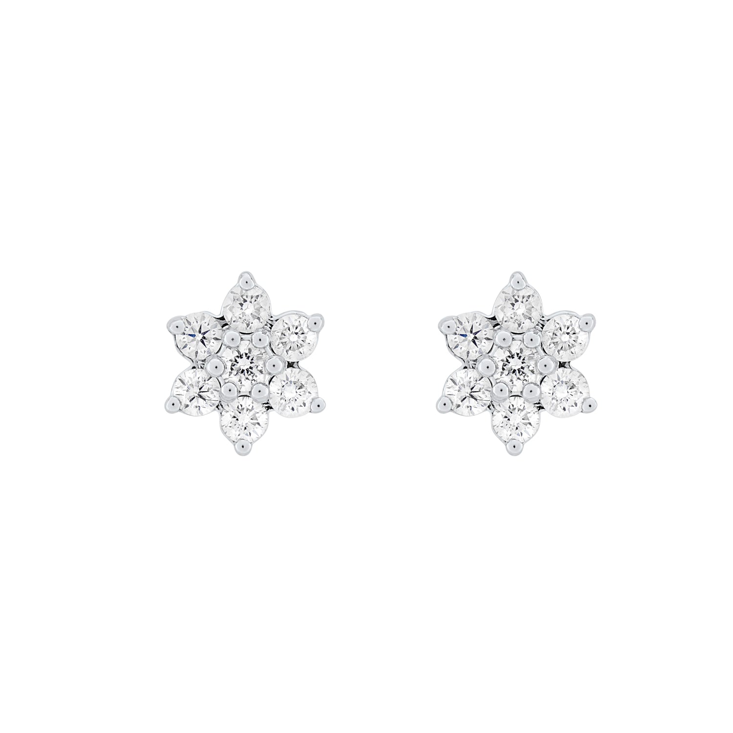 Flower Shape Diamond Earrings