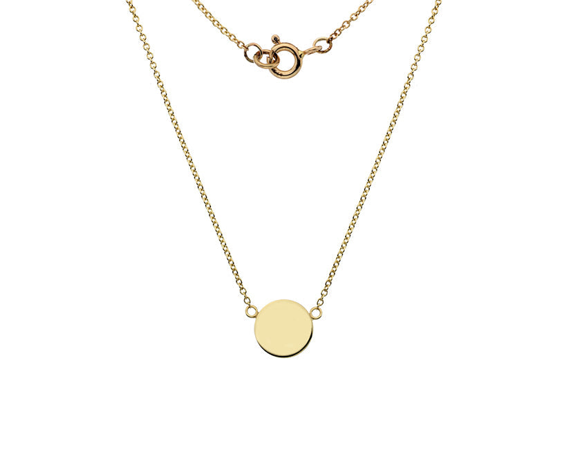 9ct Yellow Gold Solid Disc Pendant