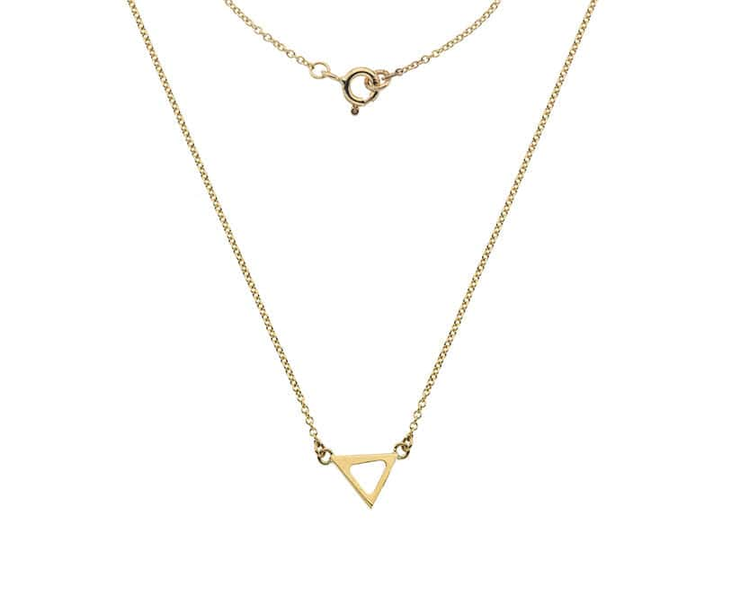 9ct Yellow Gold Geometric Trianglular Pendant