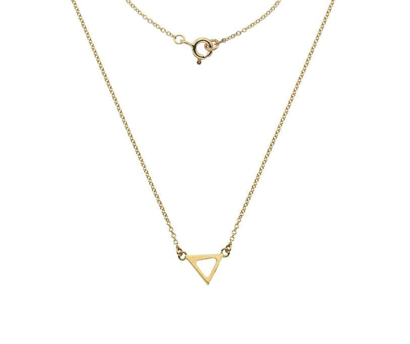 9ct Yellow Gold Geometric Trianglular Pendant
