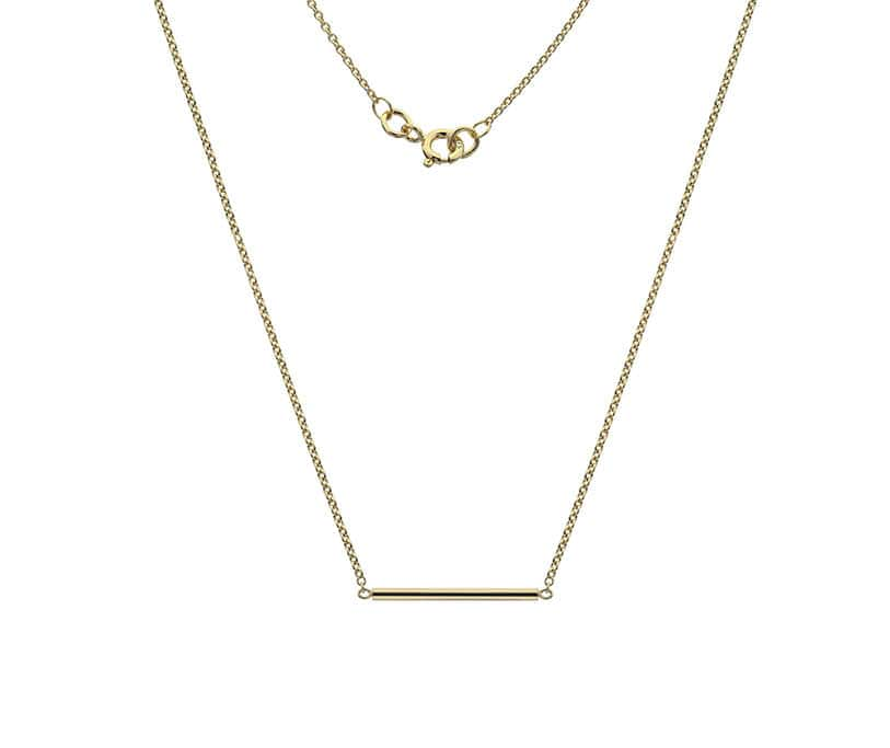 9ct Yellow Gold Plain Round Bar Pendant