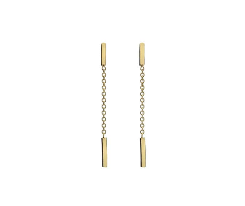 9ct Yellow Gold Round Wire Drop Earrings