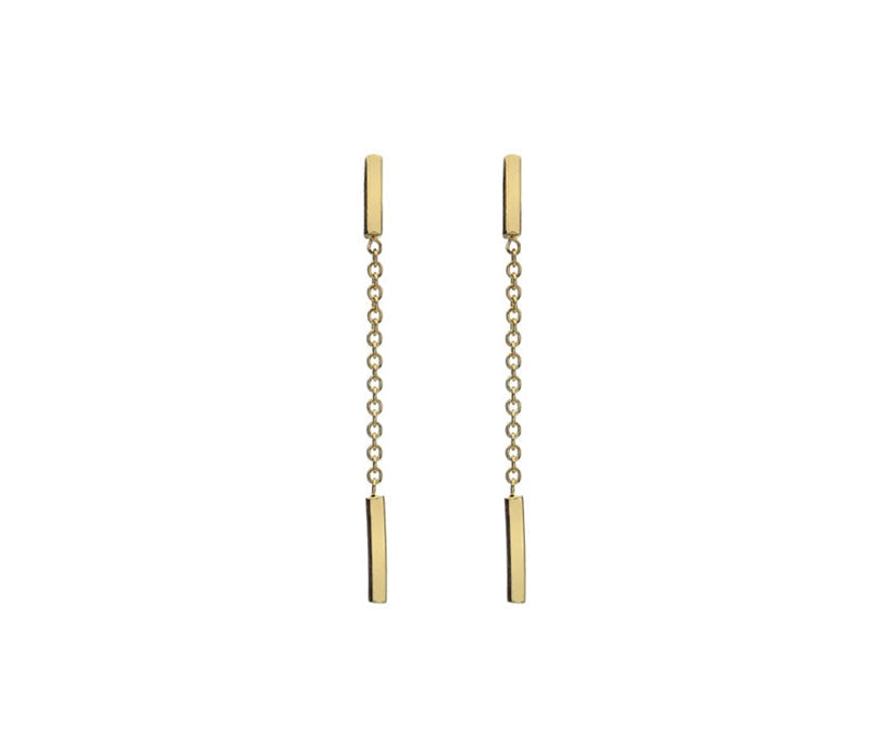 9ct Yellow Gold Round Wire Drop Earrings