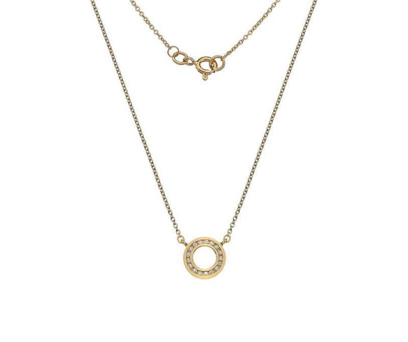 9ct Yellow Gold with Channelled Gemstone Pendant