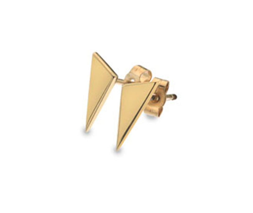 9ct Yellow Gold  Irregular Triangle Earrings