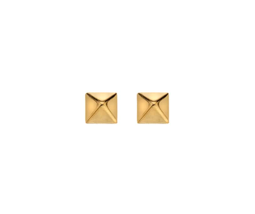 9ct Yellow Gold 5mm Pyramid Stud Earrings