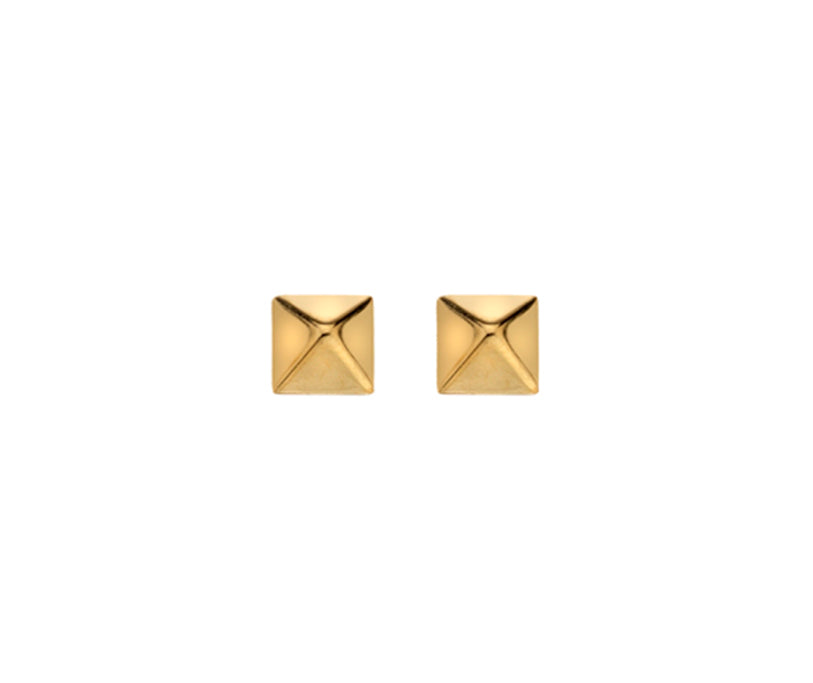 9ct Yellow Gold 5mm Pyramid Stud Earrings