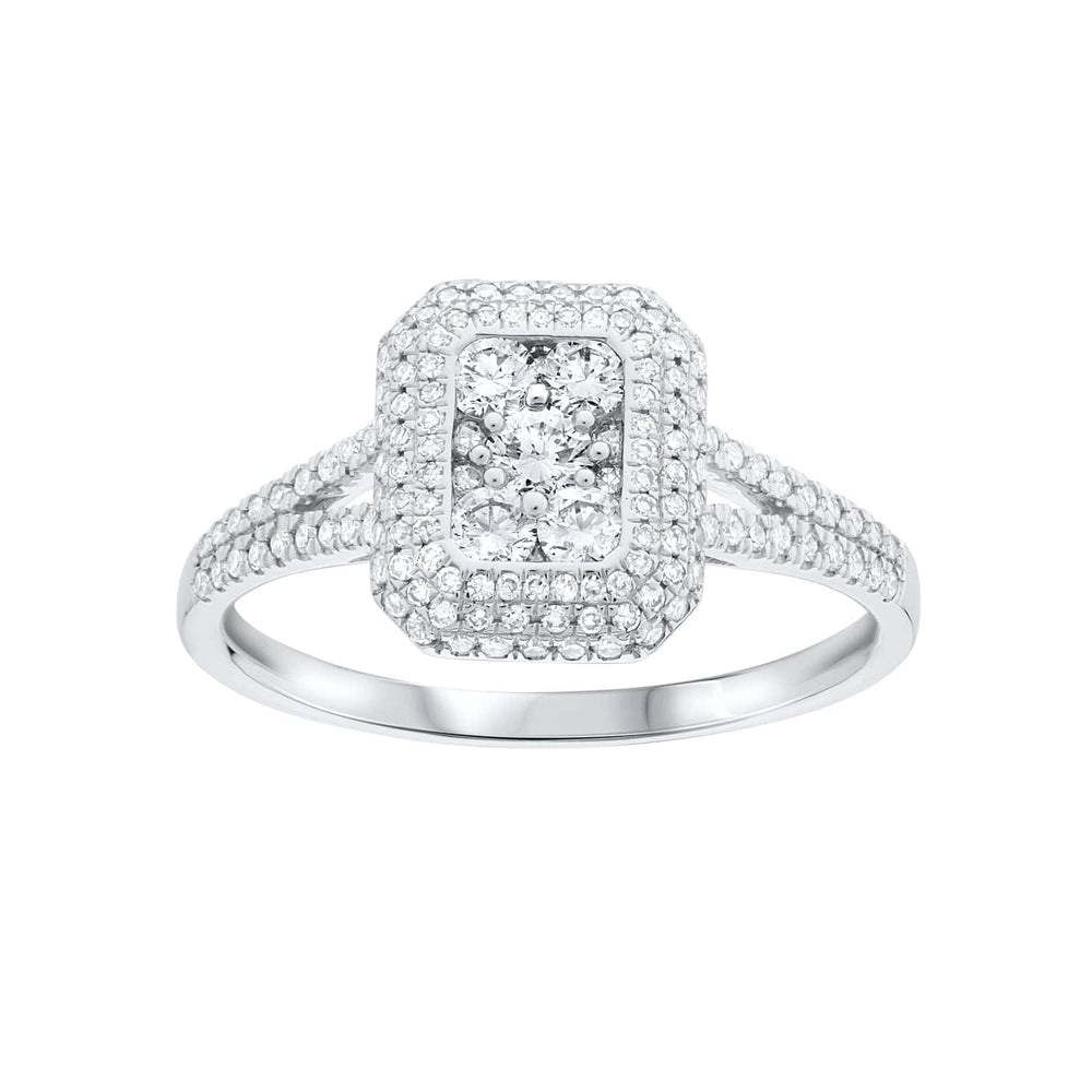 Diamond Multi Cluster Cocktail Dress Ring