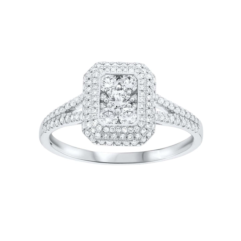 Diamond Multi Cluster Cocktail Dress Ring