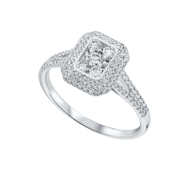 Diamond Multi Cluster Cocktail Dress Ring