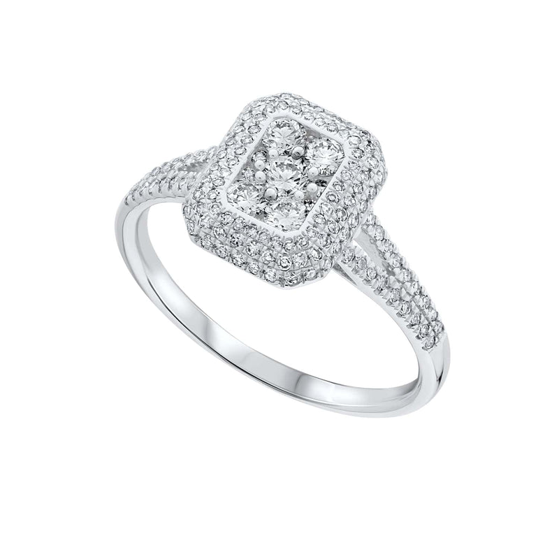 Diamond Multi Cluster Cocktail Dress Ring