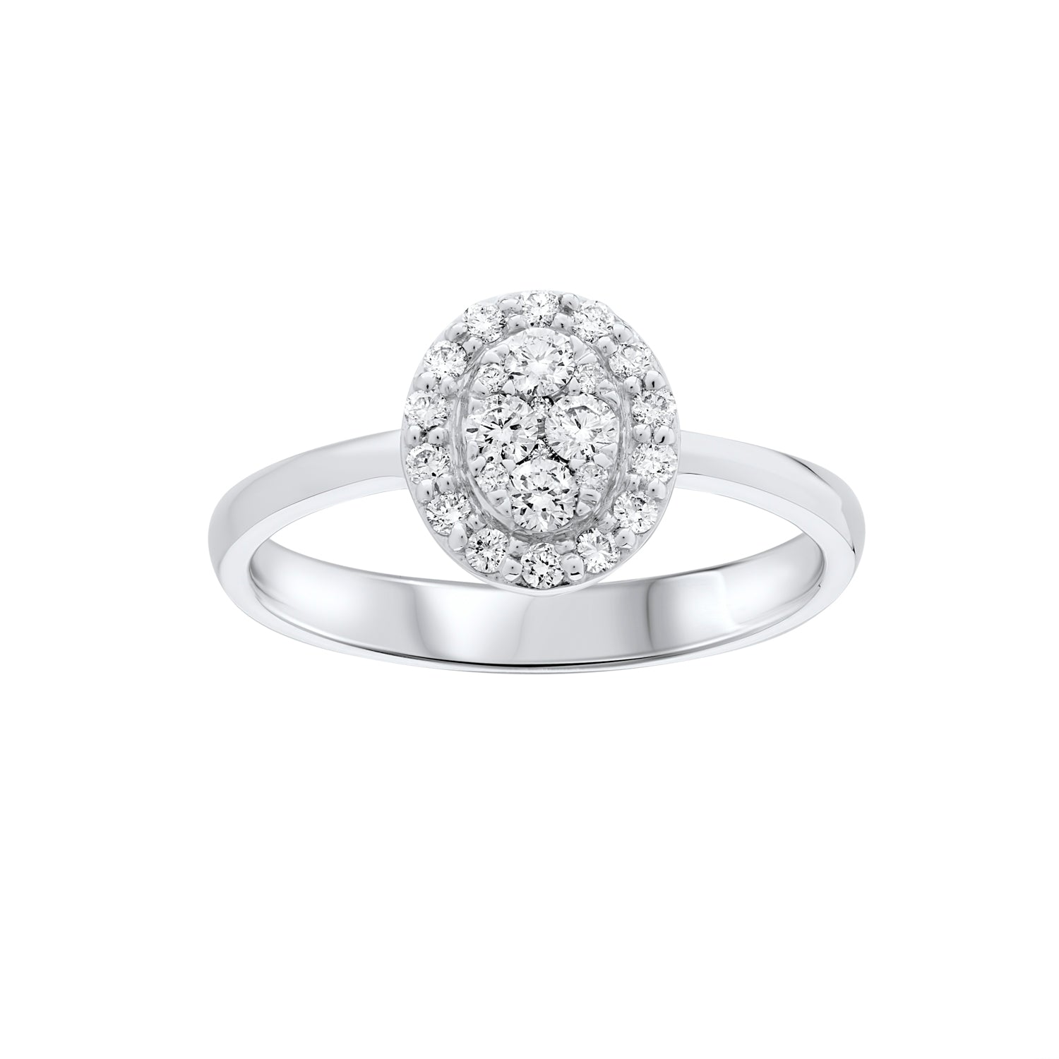 Oval Halo Multicluster Cocktail Dress Ring
