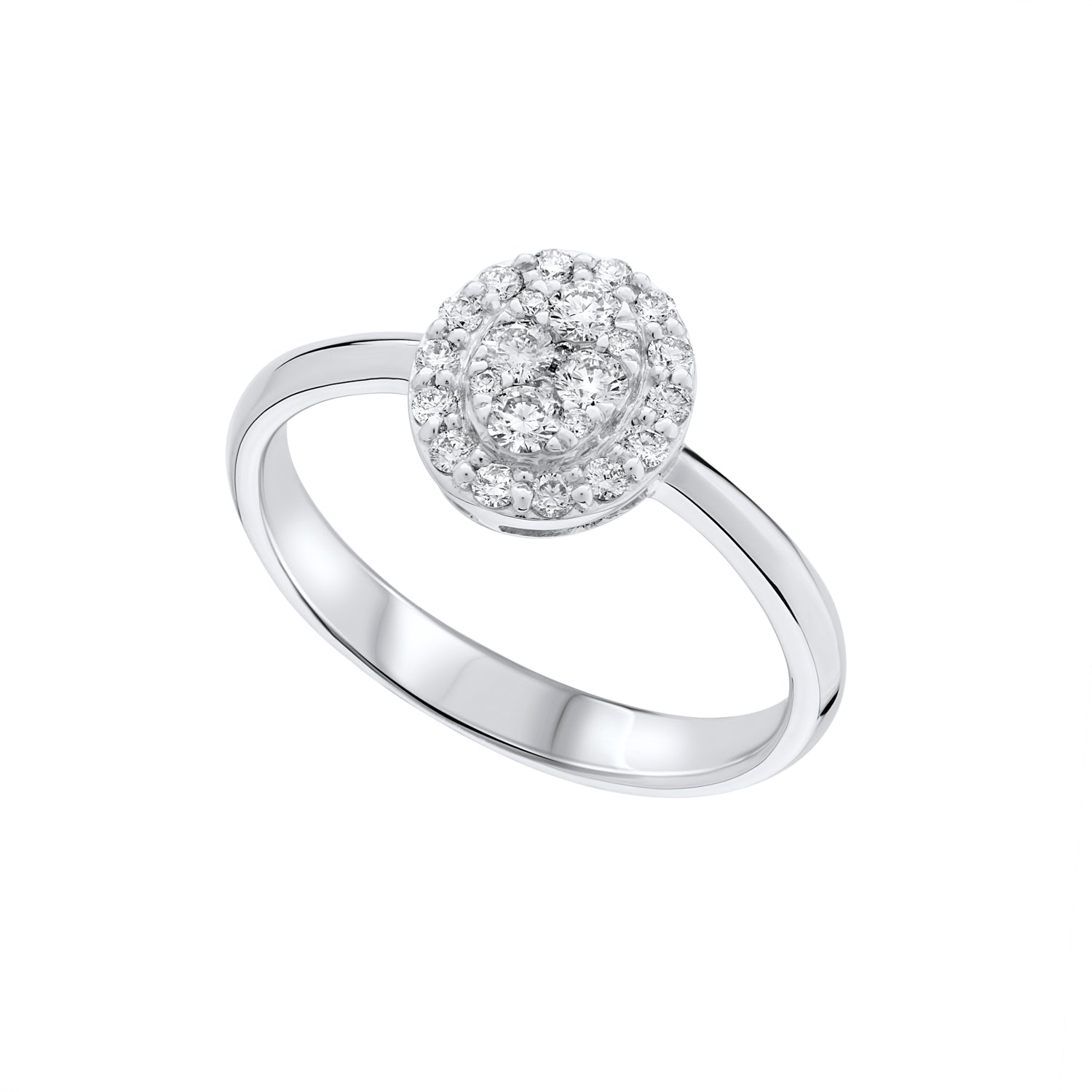 Oval Halo Multicluster Cocktail Dress Ring