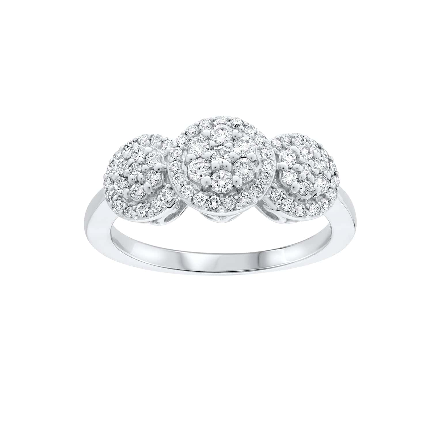 Three Garland Diamond Multi Cluster Cocktail Ring