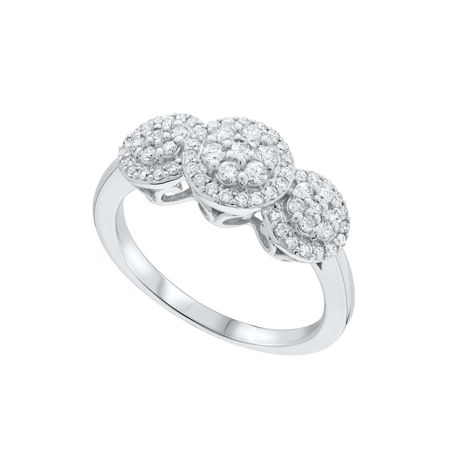 Three Garland Diamond Multi Cluster Cocktail Ring