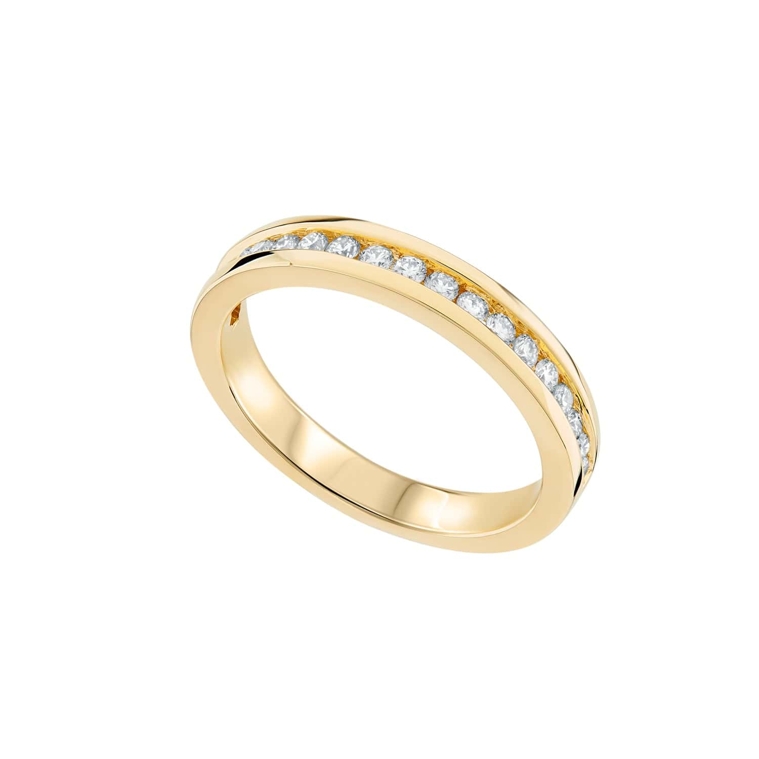 Diamond Channel Set Half Eternity Ring