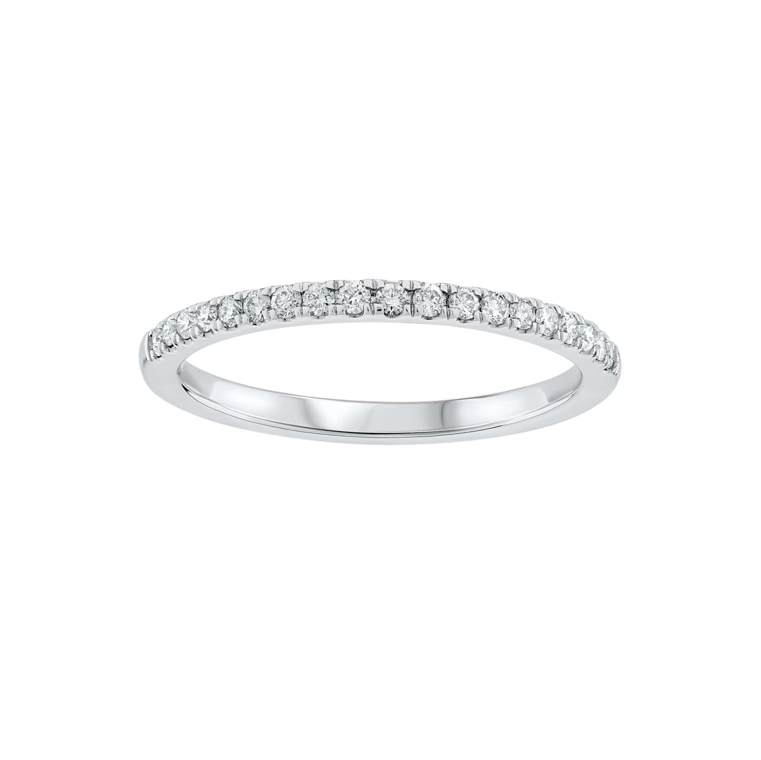 Thick Diamond Scallop Set Half Eternity Ring