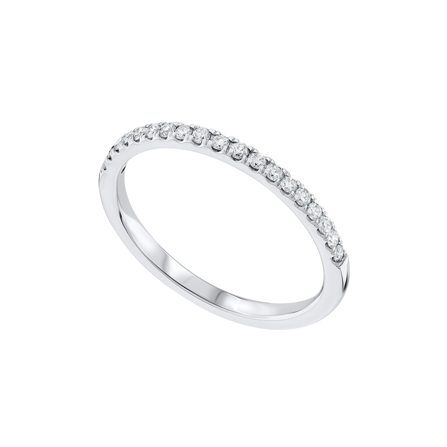 Thick Diamond Scallop Set Half Eternity Ring