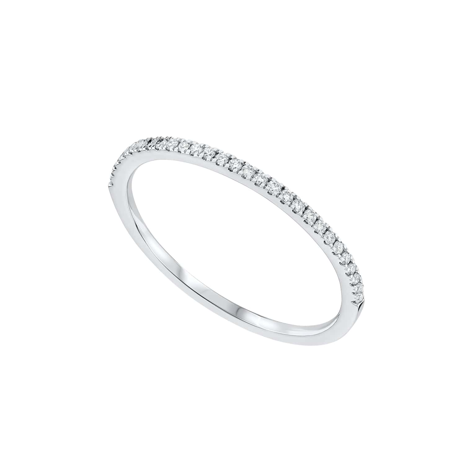 Thin Diamond Scallop Set Half Eternity Ring