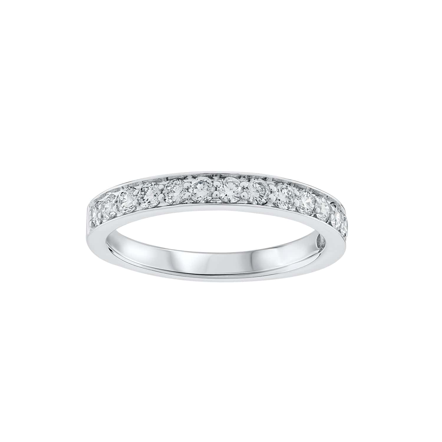 Diamond Channel and Grain Set Half Eternity Ring