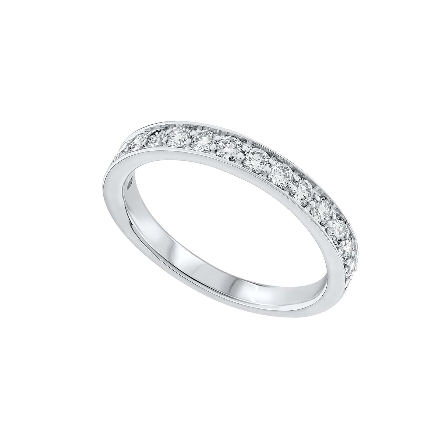 Diamond Channel and Grain Set Half Eternity Ring