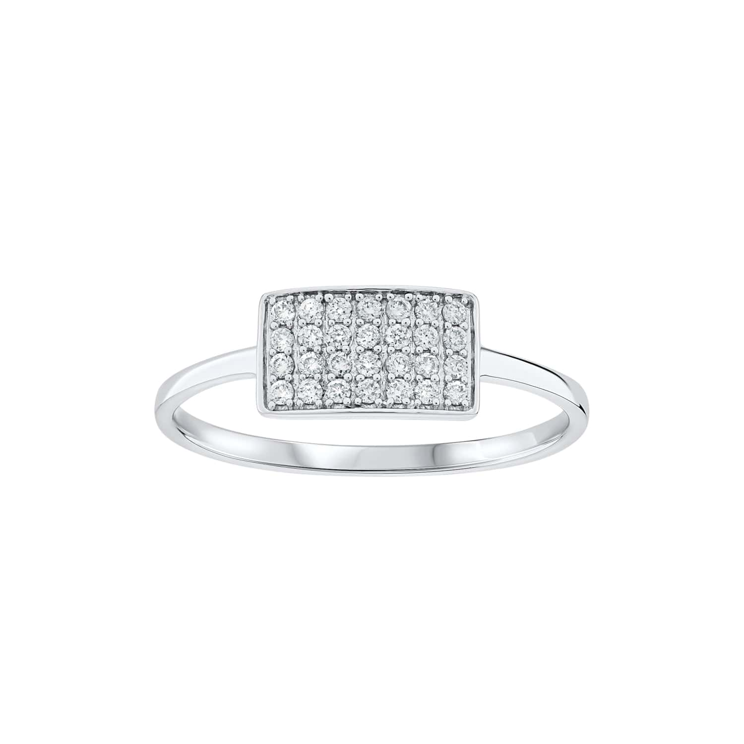 Rectangle Diamond Cluster Dress Ring