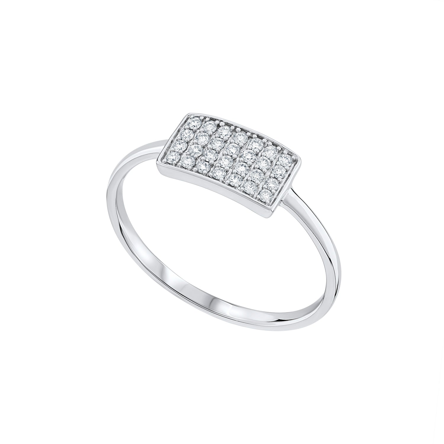 Rectangle Diamond Cluster Dress Ring