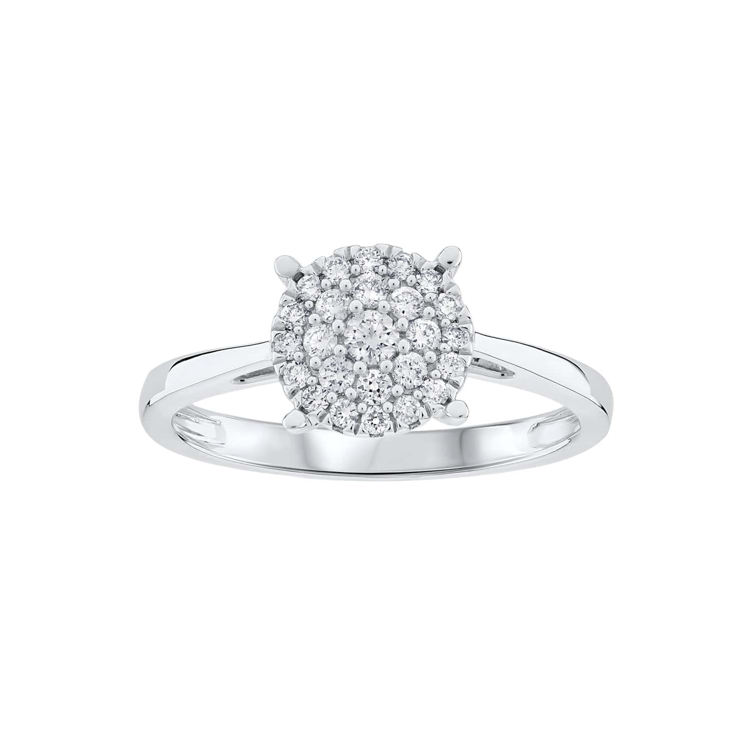 Round Diamond Cluster Dress Ring