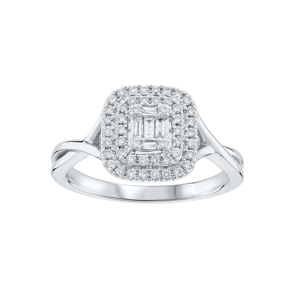 Diamond Double Halo Platinum Ring