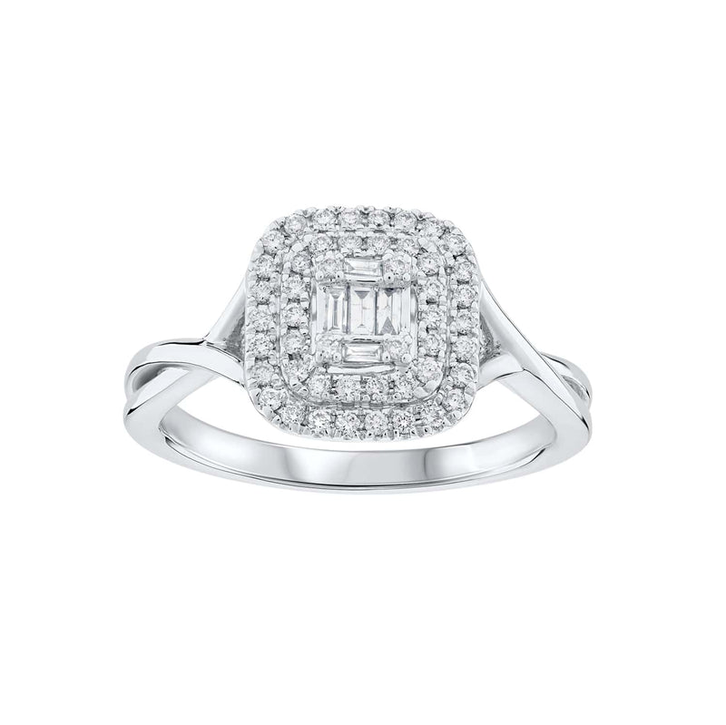 Diamond Double Halo Platinum Ring