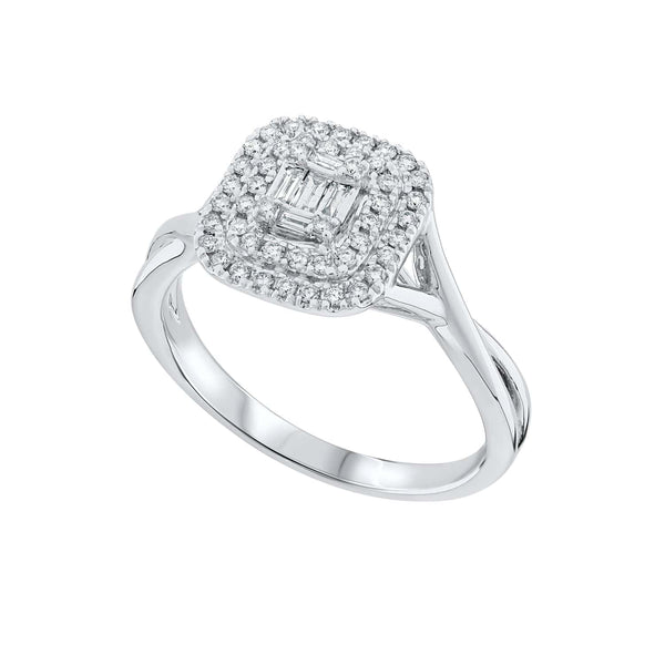Diamond Double Halo Platinum Ring