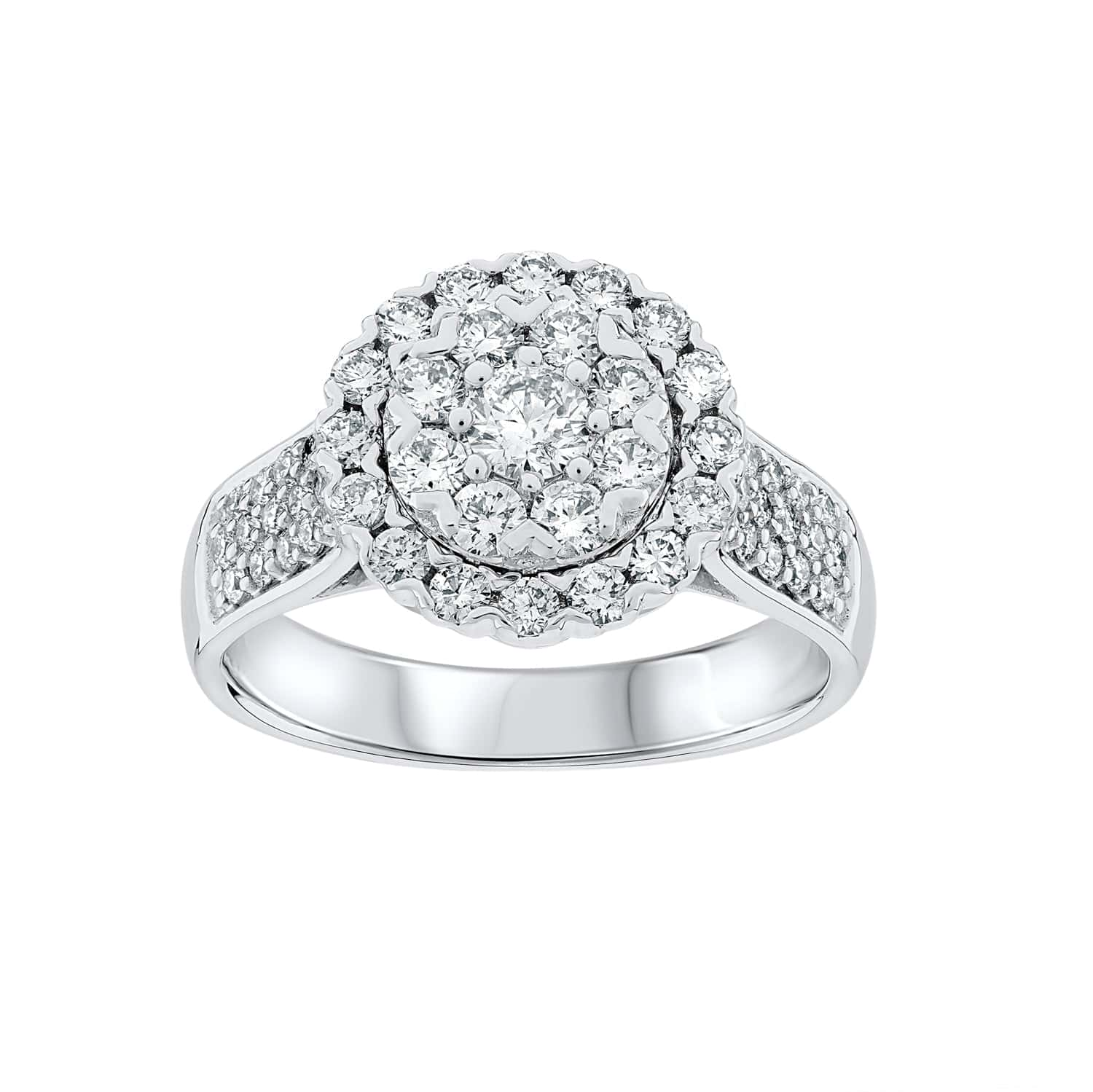 Round Diamond Cluster Halo Dress Ring