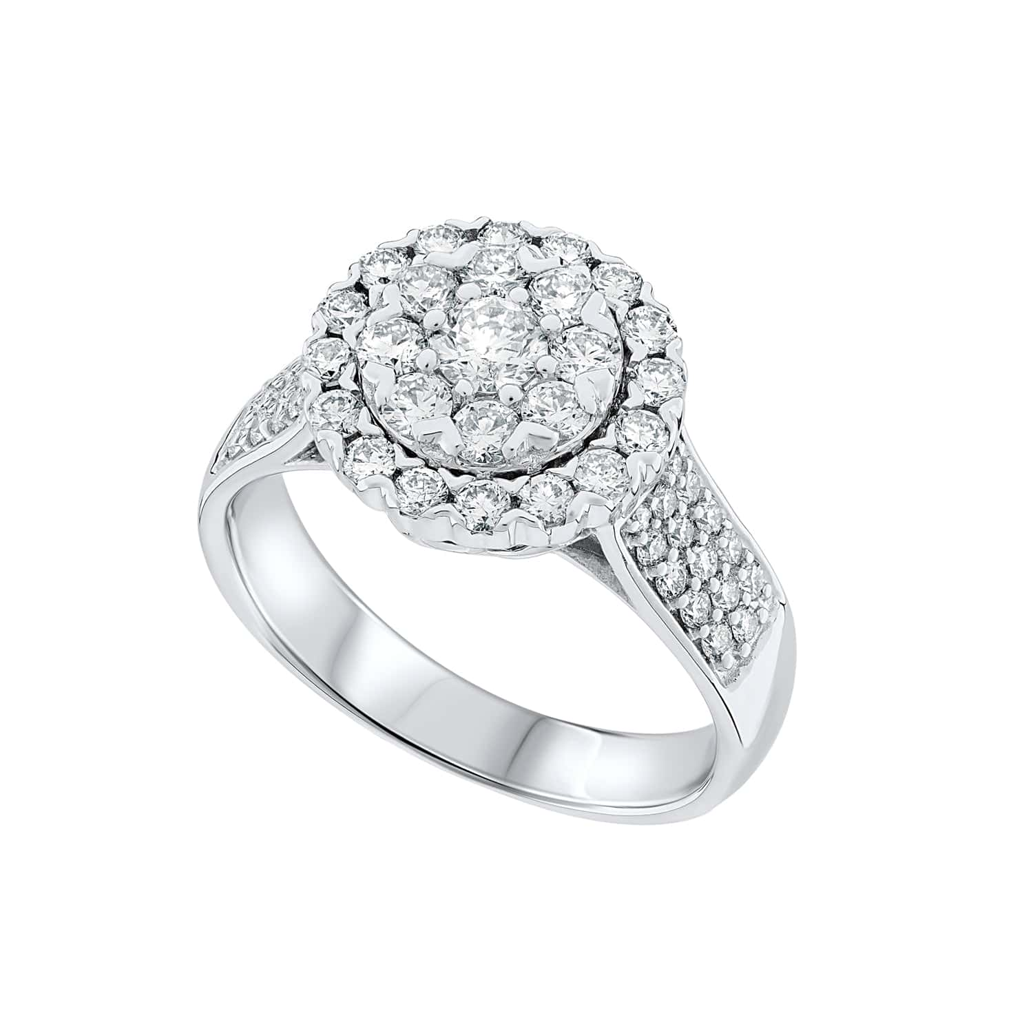 Round Diamond Cluster Halo Dress Ring